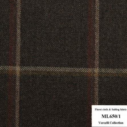 ML650/1 Vercelli CVM - Vải Suit 95% Wool - Xám Caro Trắng Đỏ